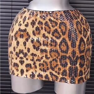 Leopard Sequin Skirt